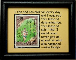 running postage stamp